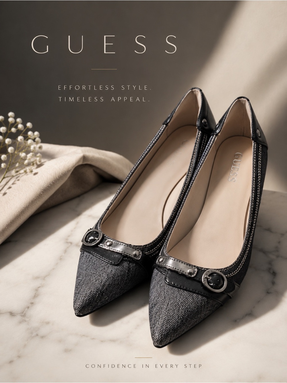GUESS Pointed Toe Flats | Chic Black Ballet Flats | Size 7 Bundle & Save 💸